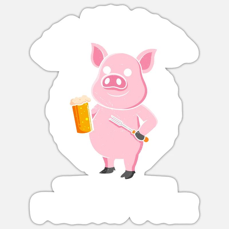 Meat eater RUB MY BUTT Then PULL MY PORK Sticker size S (10 x 10 cm)