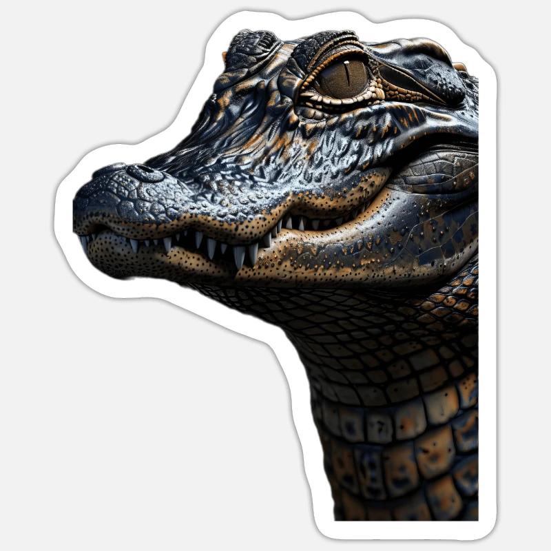 Alligator - Sticker taille S (10 x 10 cm) - blanc mat
