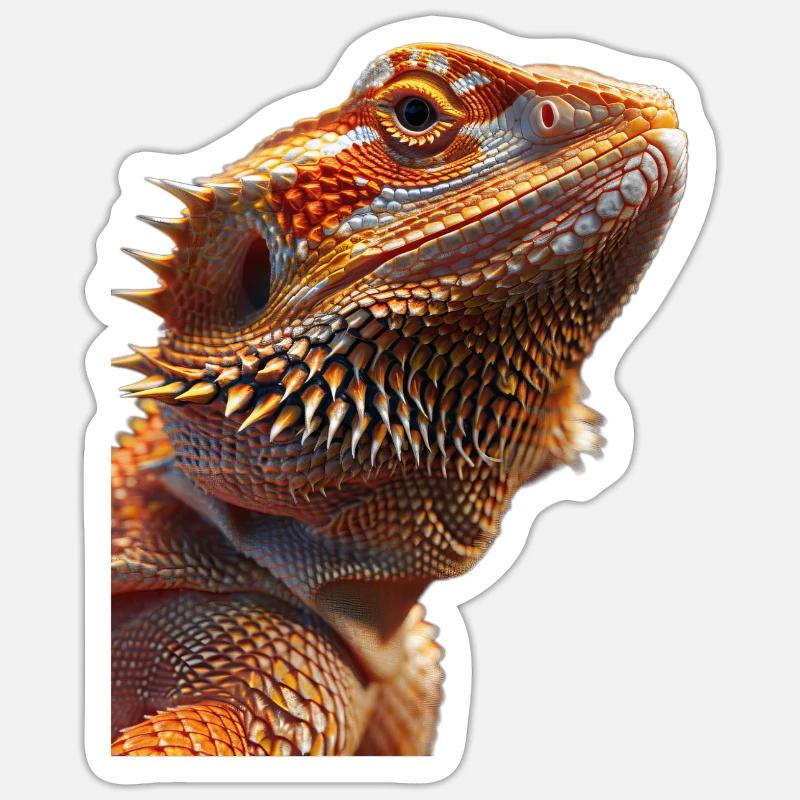Bärtiger Drache - Sticker Größe S (10 x 10 cm) - Mattweiß