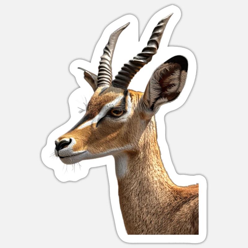 Antilope - Sticker taille S (10 x 10 cm) - blanc mat