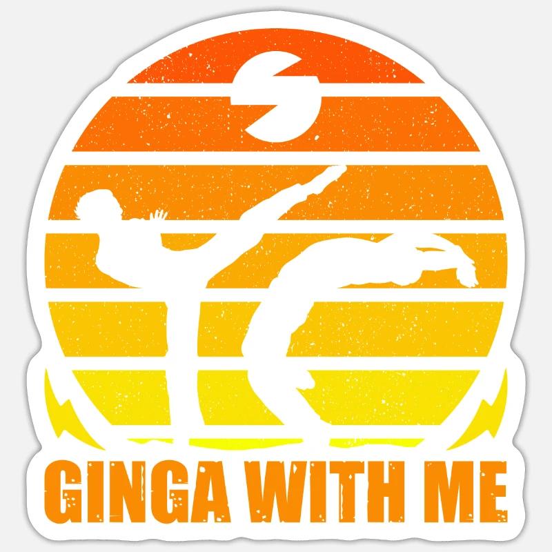 Capoeira ginga avec moi - Sticker taille S (10 x 10 cm) - blanc mat