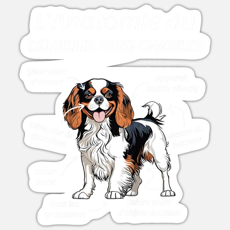 Cavalier King Charles Humor Frau Cavalier King Sticker Größe S (10 x 10 cm)