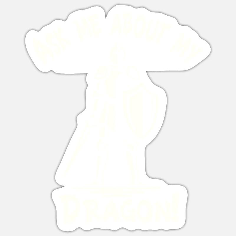 Marché médiéval - Sticker taille S (10 x 10 cm) - blanc mat