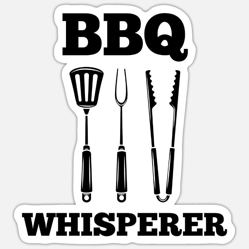 Chuchoteur de barbecue - Sticker taille S (10 x 10 cm) - blanc mat