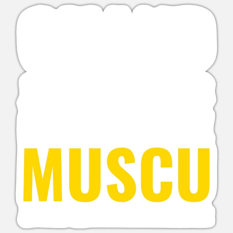 Idée cadeau pour musculation - Sticker taille S (10 x 10 cm) - blanc mat