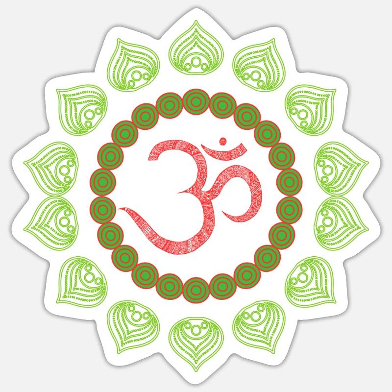 Motif créatif psychédélique de Goa - Sticker taille S (10 x 10 cm) - blanc mat