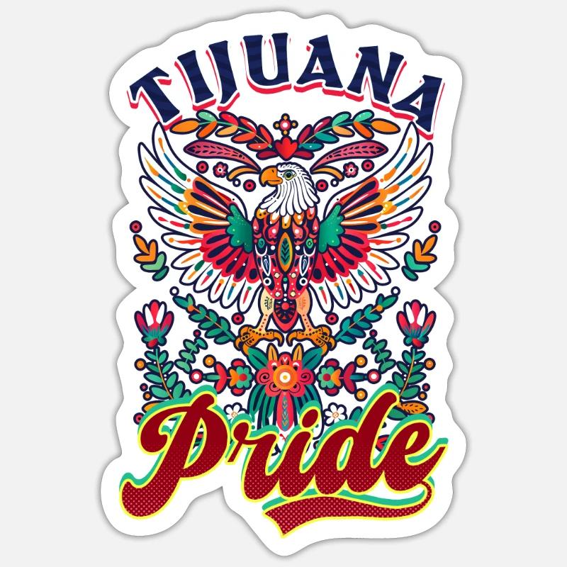 Tijuana Tijuana Pride - Sticker taille S (10 x 10 cm) - blanc mat