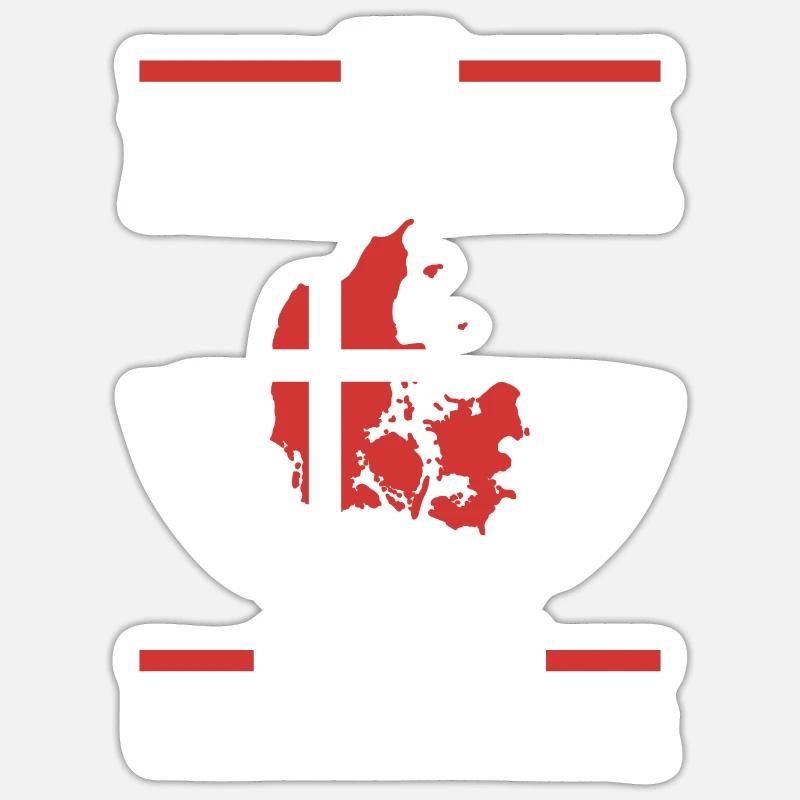 Danois Danemark - Sticker taille S (10 x 10 cm) - blanc mat