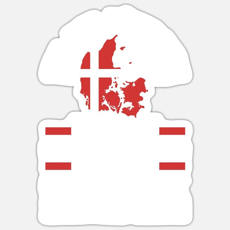 Danois Danemark - Sticker taille S (10 x 10 cm) - blanc mat