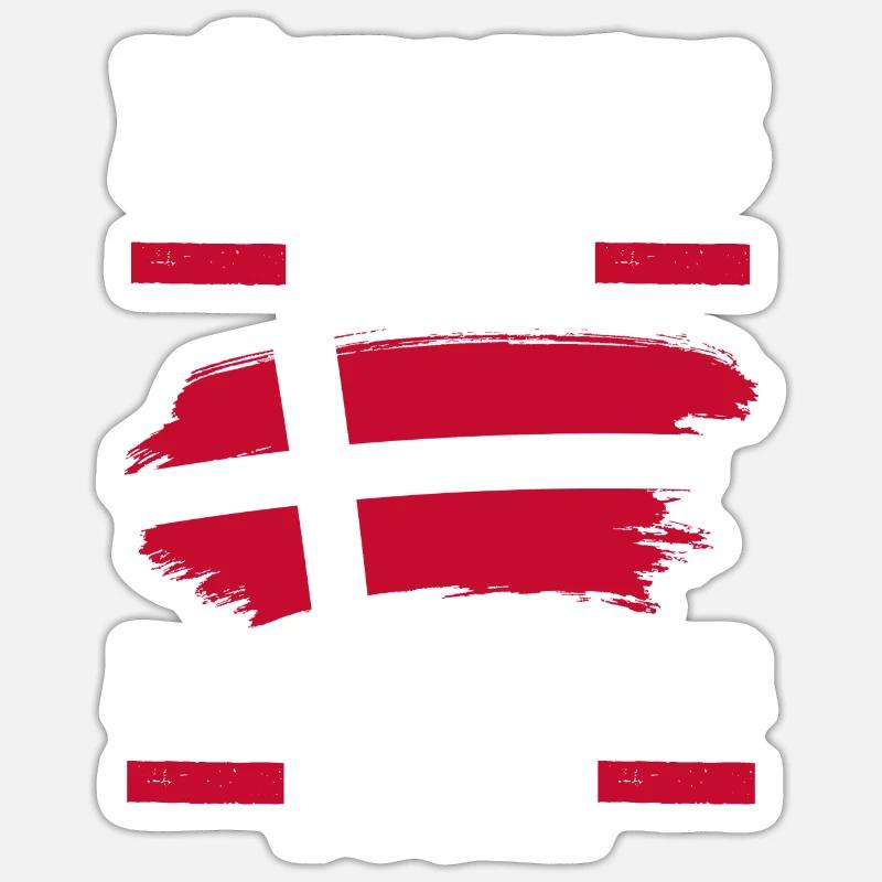 Danois Danemark - Sticker taille S (10 x 10 cm) - blanc mat
