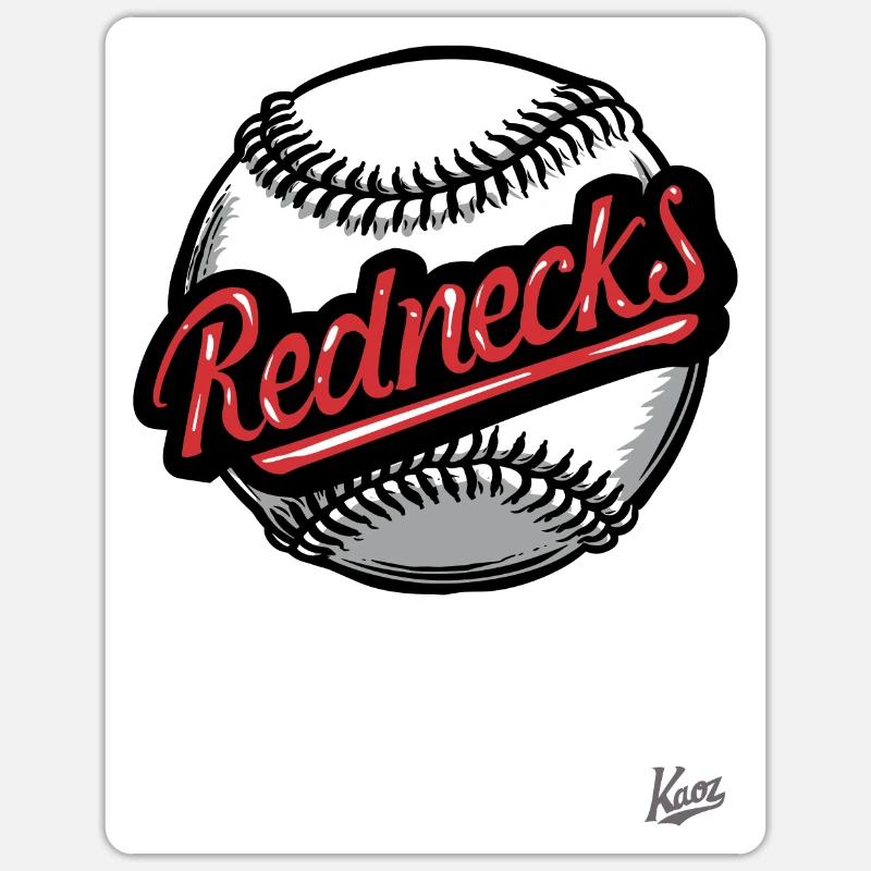 Baseball mit Rednecks - Sticker Größe S (10 x 10 cm) - Mattweiß