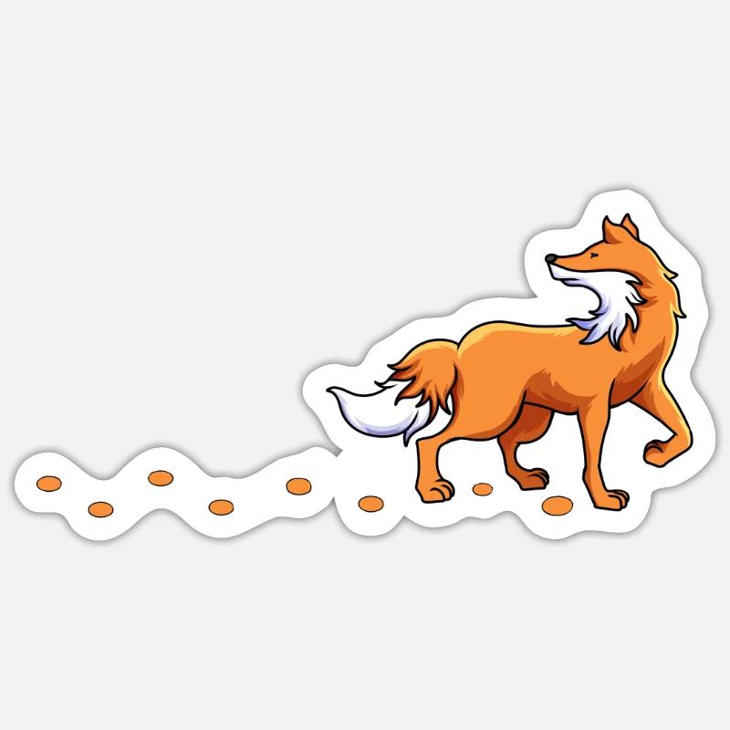 Fox Lover Fox suit le sentier Foxes Footprints Sticker taille S (10 x 10 cm)