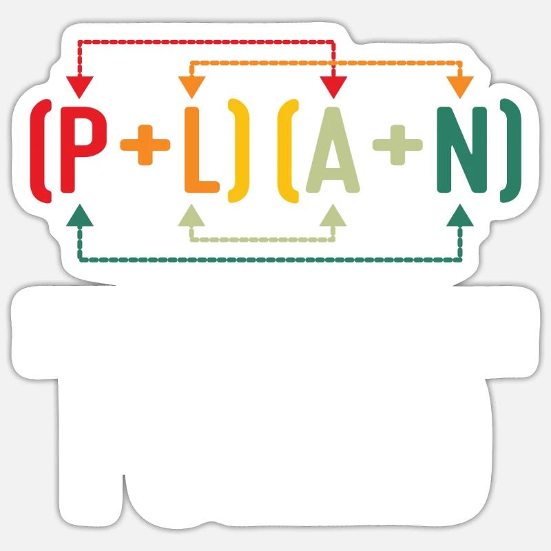 Mon plan a été déjoué Drôle de professeur de mathématiques Pun Sci Sticker taille S (10 x 10 cm)