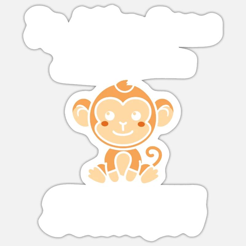 Singe Saïmiri - Sticker taille S (10 x 10 cm) - blanc mat