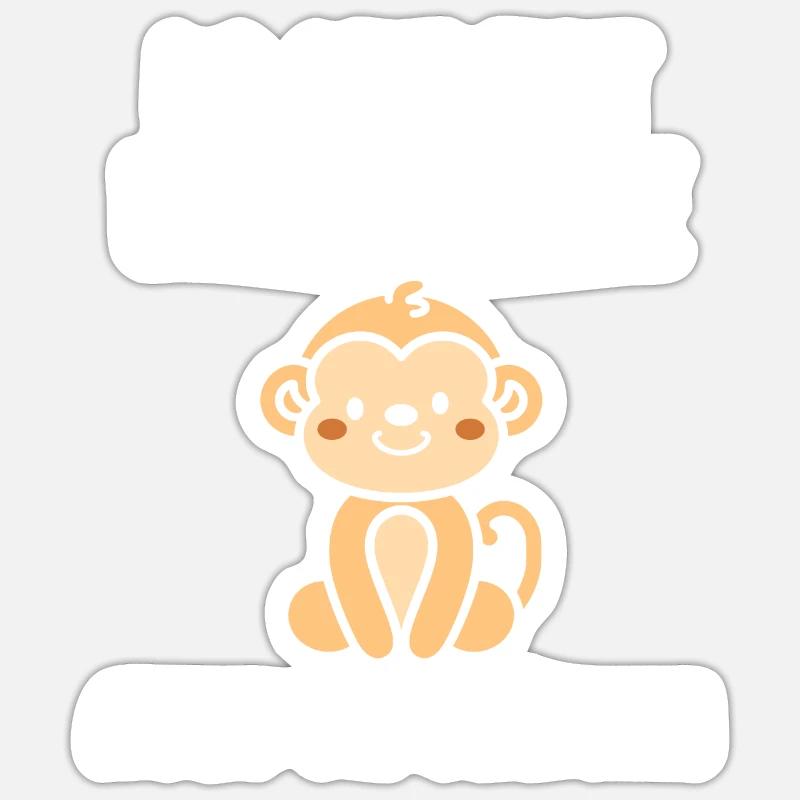 Singe Saïmiri - Sticker taille S (10 x 10 cm) - blanc mat