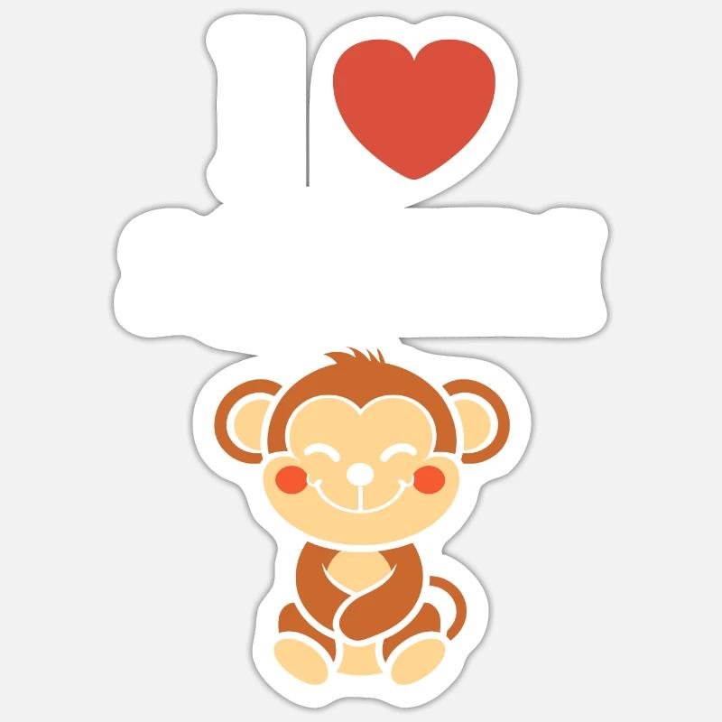 Singe Saïmiri - Sticker taille S (10 x 10 cm) - blanc mat