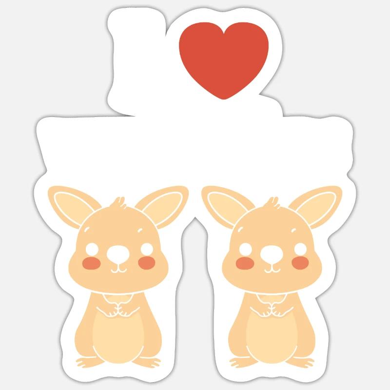 Wallaby - Sticker taille S (10 x 10 cm) - blanc mat