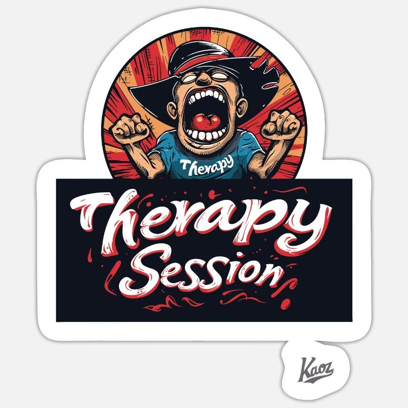 Scream therapy: Session in progress - Sticker size S (10 x 10 cm) - white matte