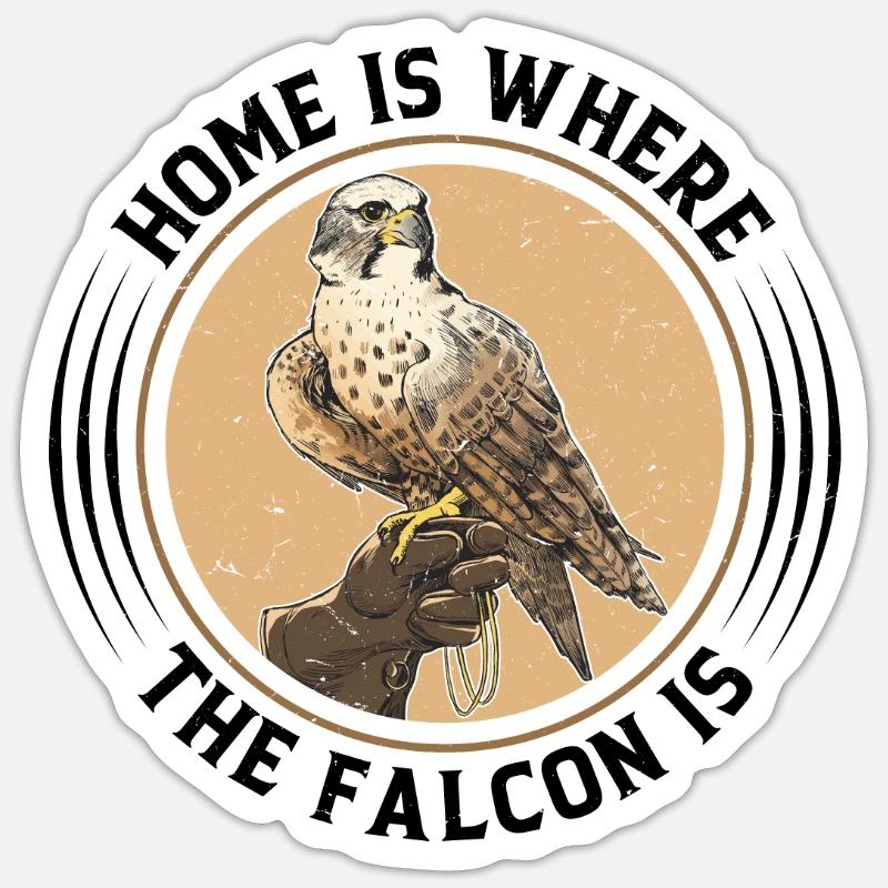 Falcon Falconer siger - Sticker størrelse S (10 x 10 cm) - mat hvid