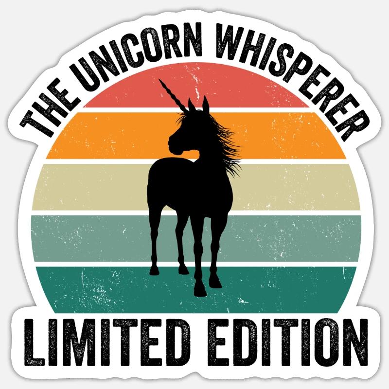 La licorne qui murmure à l’oreille - Sticker taille S (10 x 10 cm) - blanc mat
