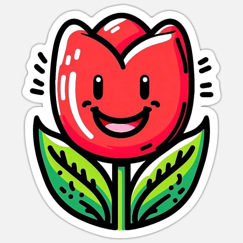 Tulip - Sticker size S (10 x 10 cm) - white matte