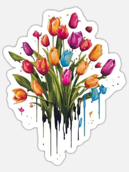 Floristin für eine Floristin - Sticker Größe S (10 x 10 cm) - Mattweiß