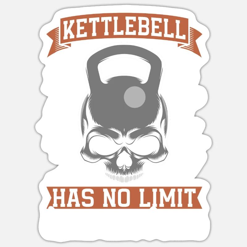 Crâne de kettlebell - Sticker taille S (10 x 10 cm) - blanc mat