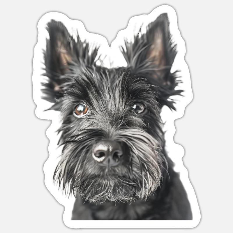 Terrier écossais - Sticker taille S (10 x 10 cm) - blanc mat