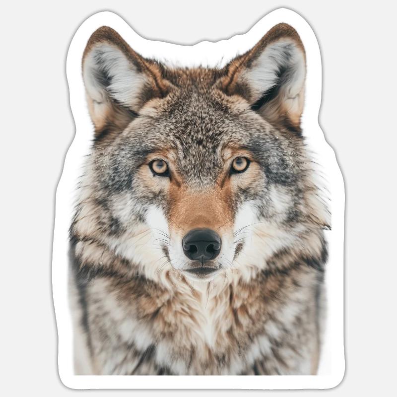 Wolf - Sticker Größe S (10 x 10 cm) - Mattweiß