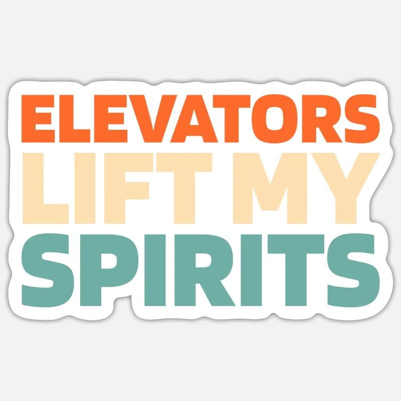 Elevator Elevator - Sticker size S (10 x 10 cm) - white matte