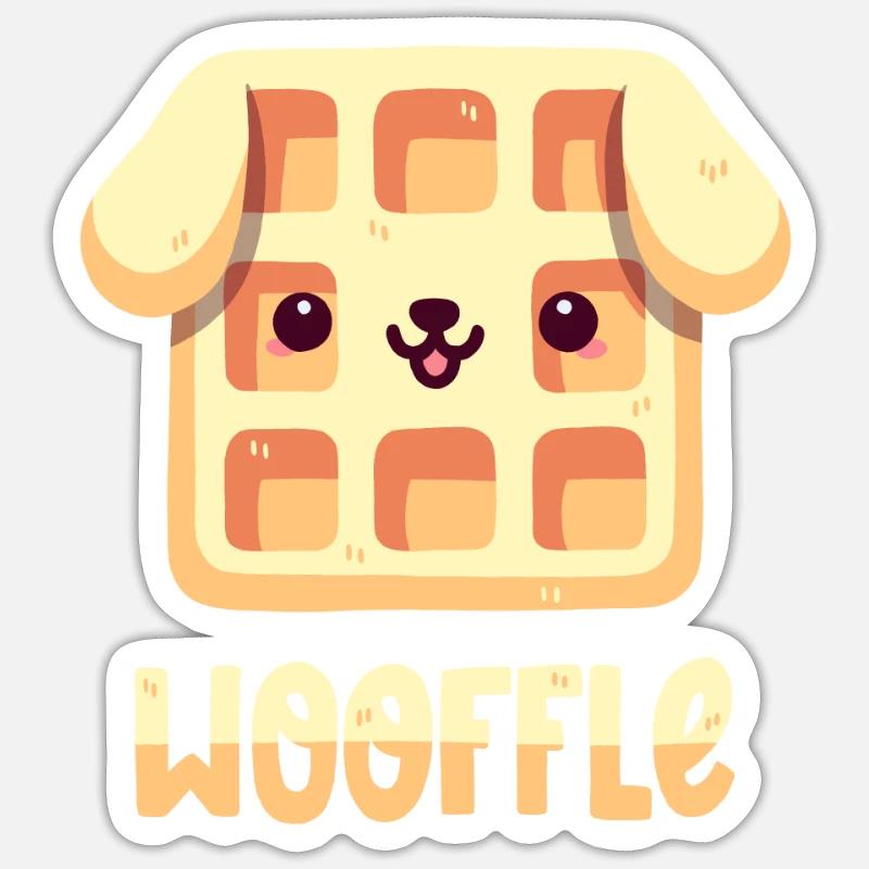 Waffle Dog Sticker size S (10 x 10 cm)