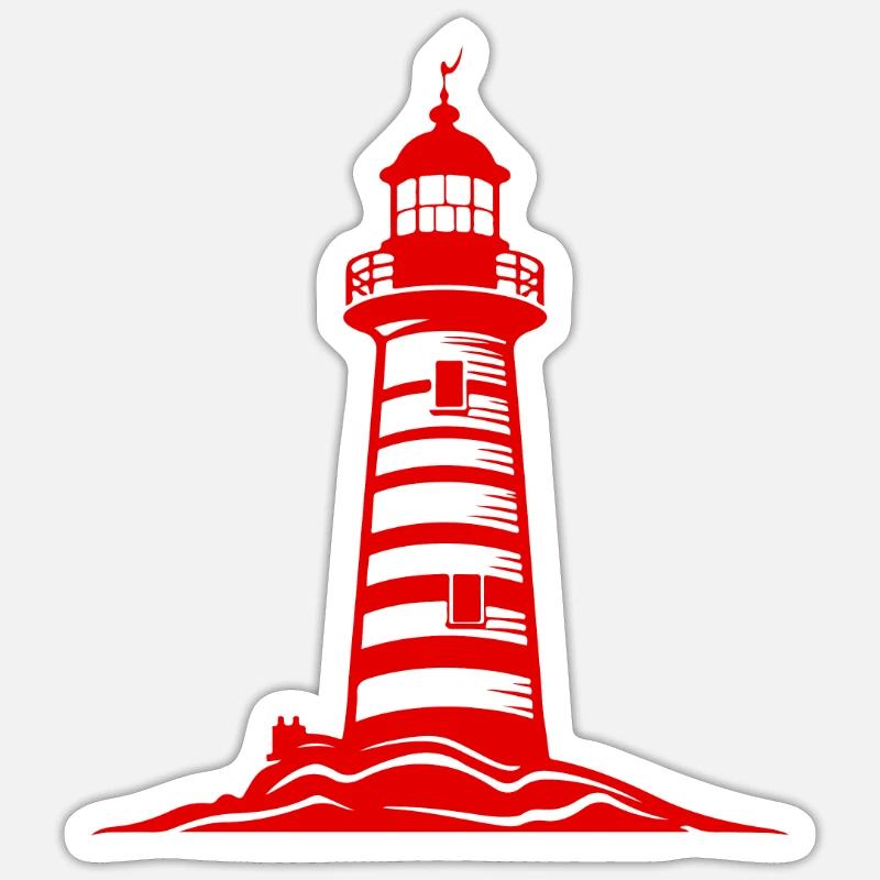 Lighthouse Coast Icon - Sticker size S (10 x 10 cm) - white matte