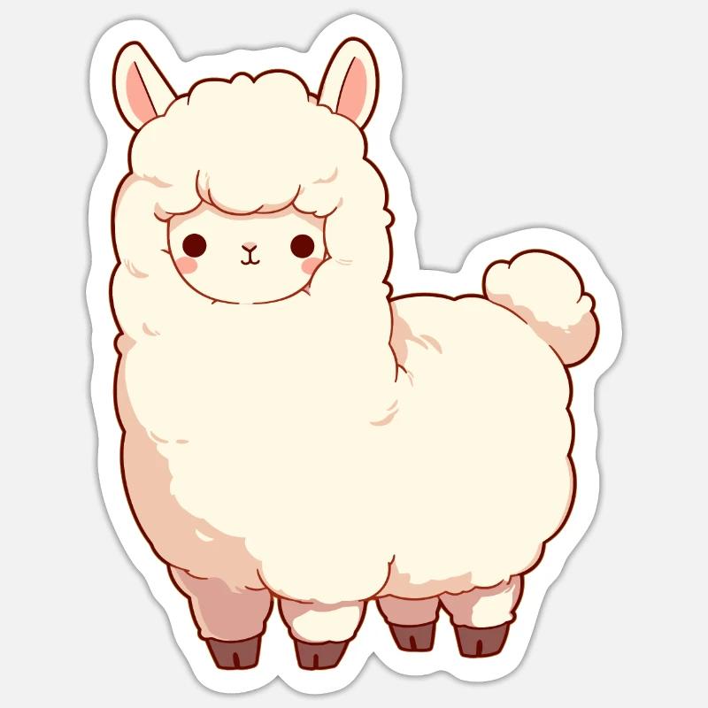 Alpaca Alpacas Alpaca - Sticker size S (10 x 10 cm) - white matte