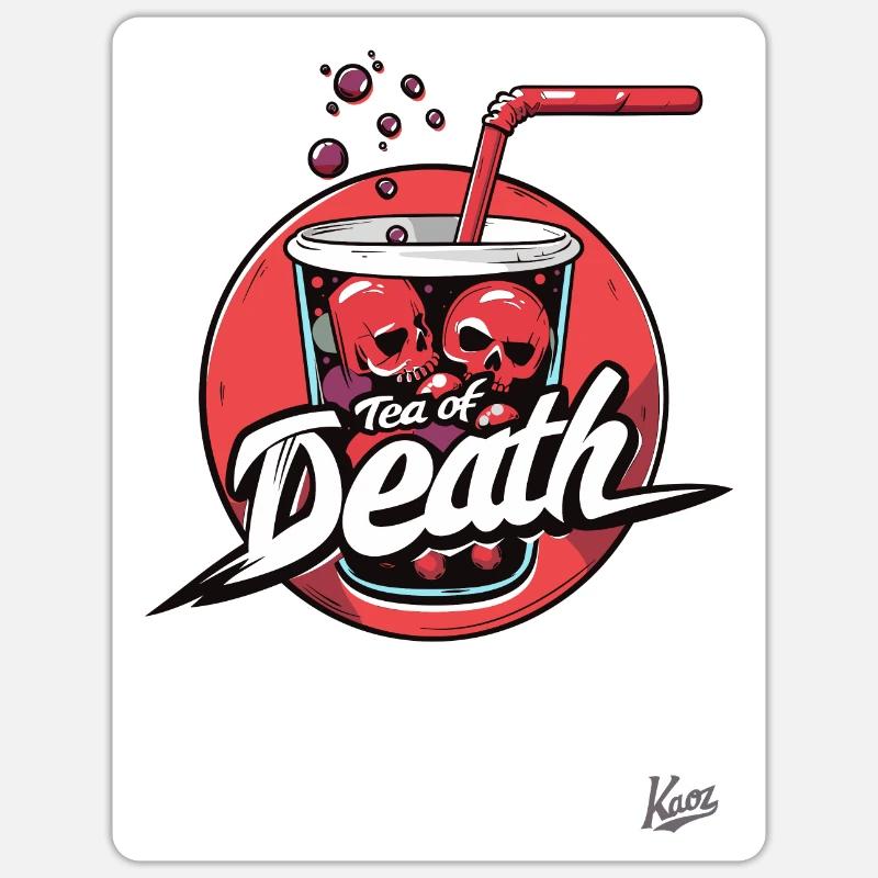 Totenköpfe und der Bubble-Boba-Tee des Todes Sticker Größe S (10 x 10 cm)