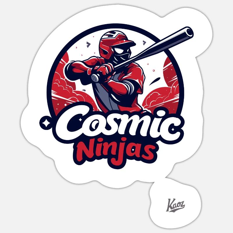 Kosmische Ninja Baseball-Crew - Sticker Größe S (10 x 10 cm) - Mattweiß