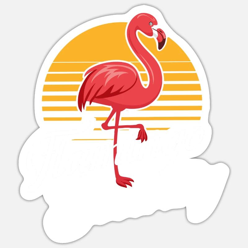 Flamingo Security - Funny Bird Lover Gift Sticker size S (10 x 10 cm)