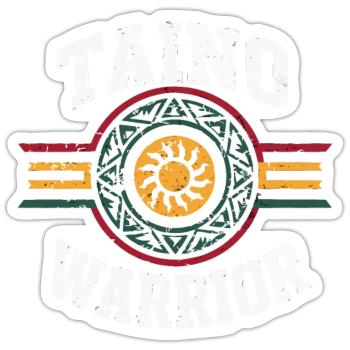 Taino-Indianer Puerto Rico Boricua Puerto-Ricaner - Sticker Größe S (10 x 10 cm) - Mattweiß - Vorne