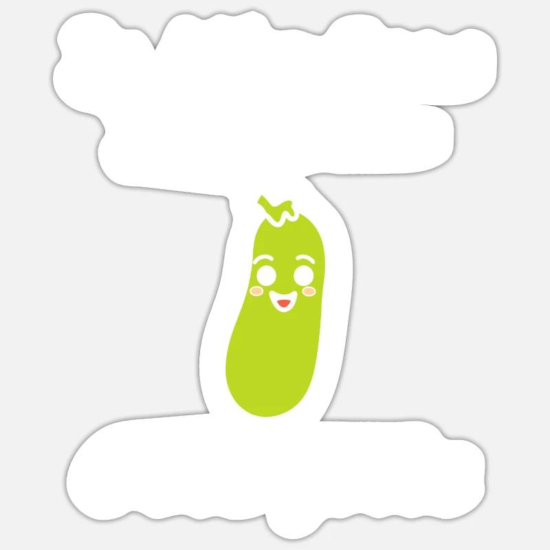 courgette - Sticker taille S (10 x 10 cm) - blanc mat