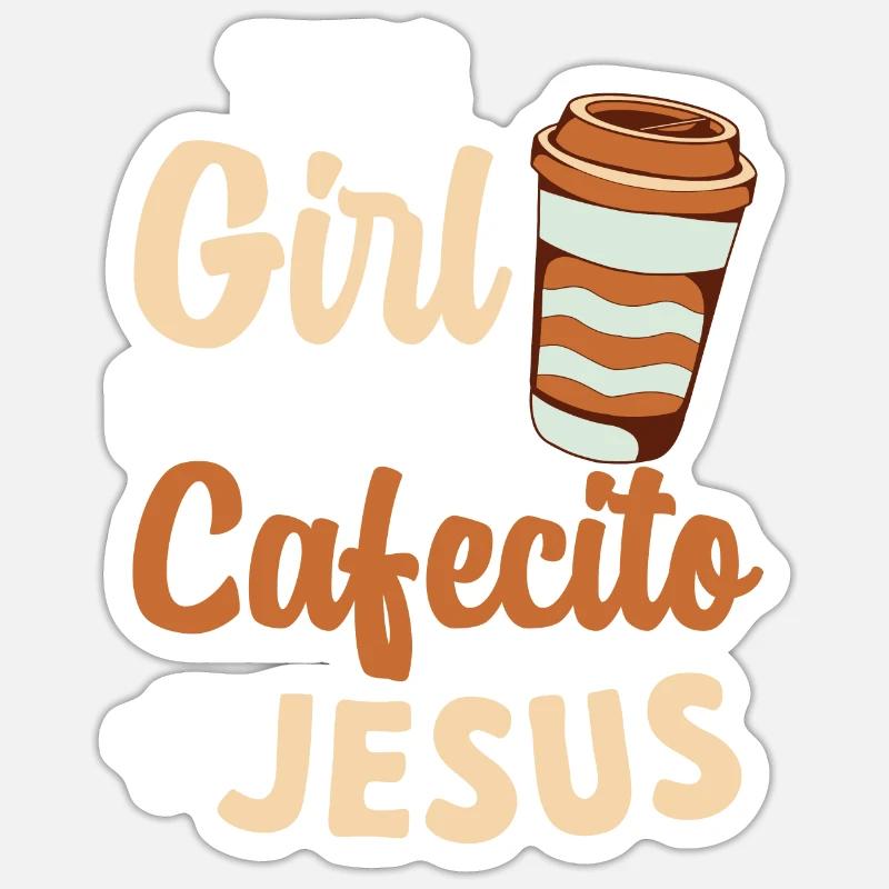 Cafecito Spanisch Kaffee Sticker Größe S (10 x 10 cm)