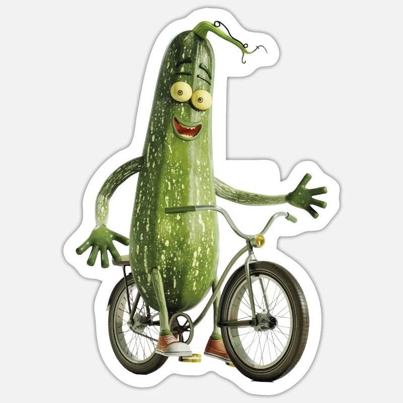 Vélo courgette - Sticker taille S (10 x 10 cm) - blanc mat