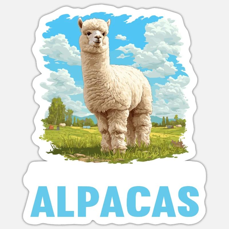 Alpaca Alpacas Alpaca - Sticker size S (10 x 10 cm) - white matte