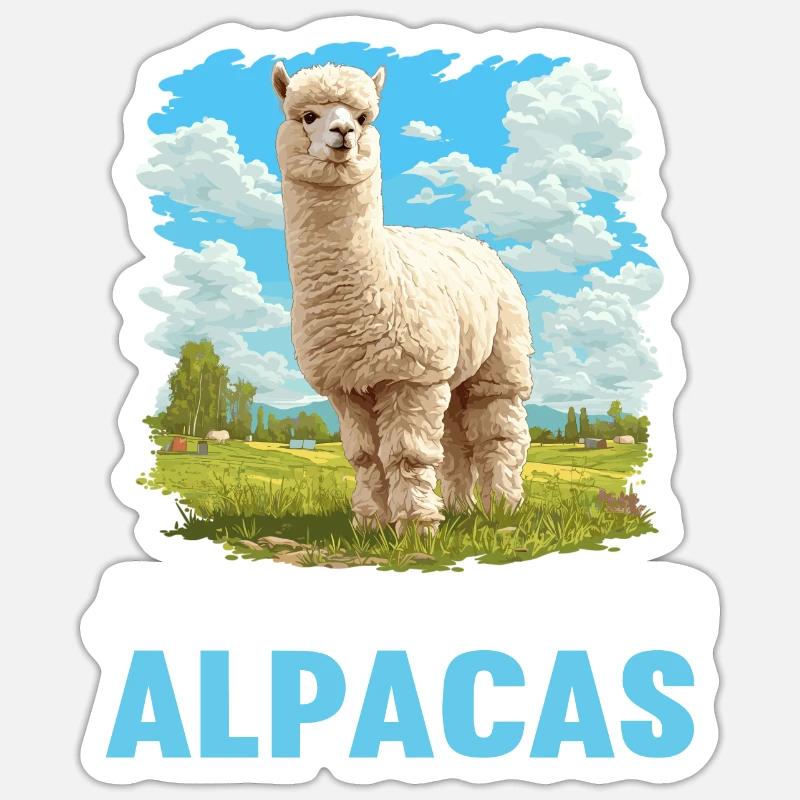 Alpaca Alpacas Alpaca - Sticker size S (10 x 10 cm) - white matte
