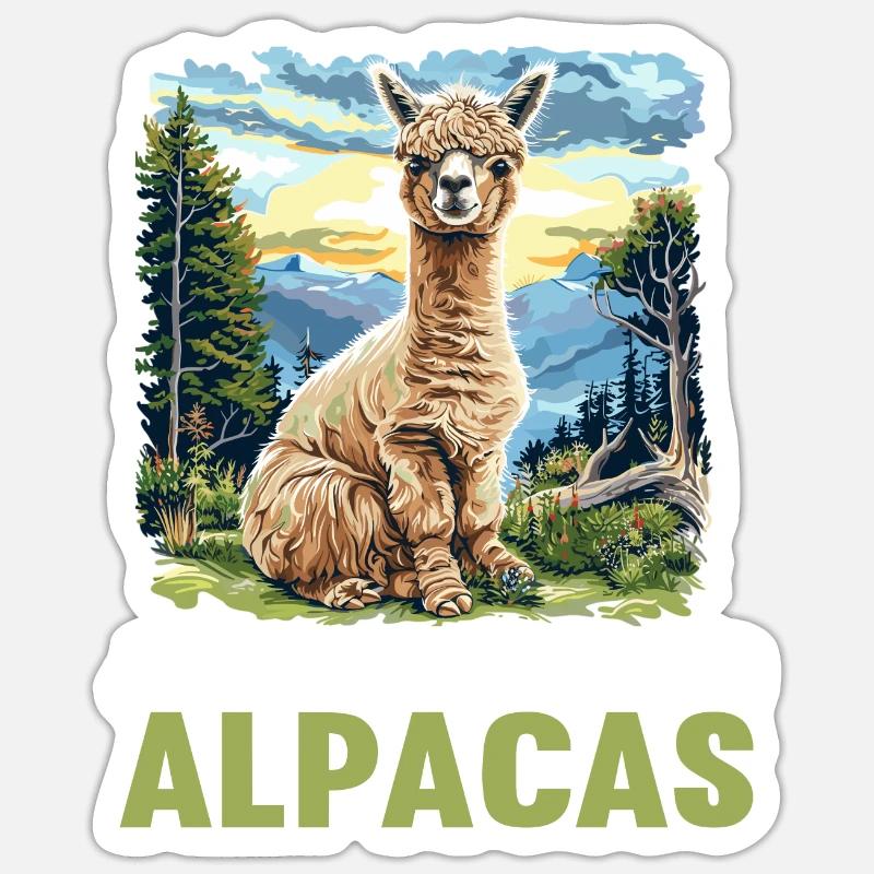 Alpaca Alpacas Alpaca - Sticker size S (10 x 10 cm) - white matte
