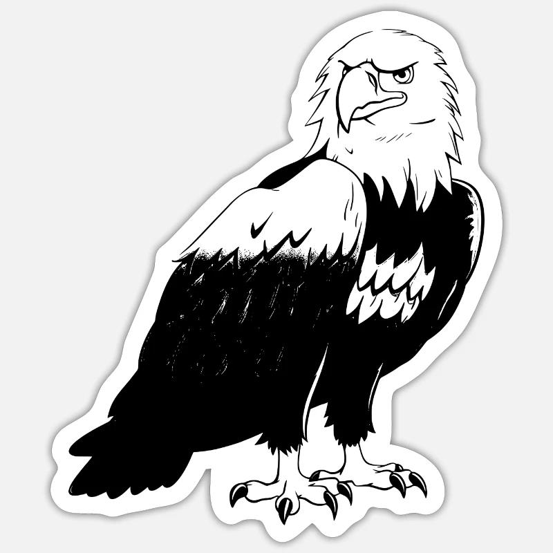 Œil d’aigle - Sticker taille S (10 x 10 cm) - blanc mat
