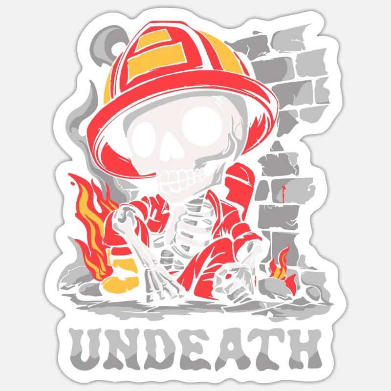 Firefighter Undeath Sticker size S (10 x 10 cm)