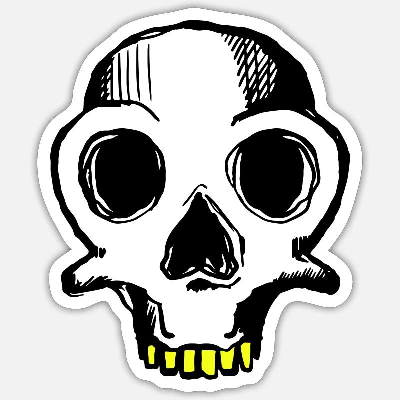 skull 3c - Sticker Größe S (10 x 10 cm) - Mattweiß