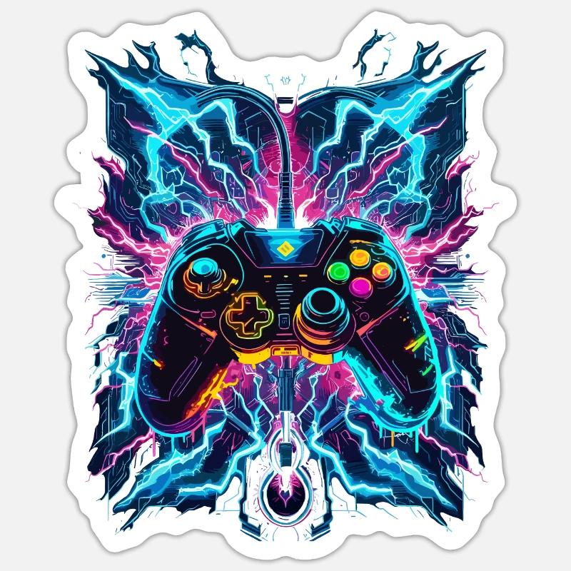 Manette de jeu Neon Blitz Power - Sticker taille S (10 x 10 cm) - blanc mat