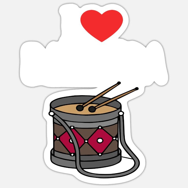 Batucada Drum Humor - Sticker size S (10 x 10 cm) - white matte