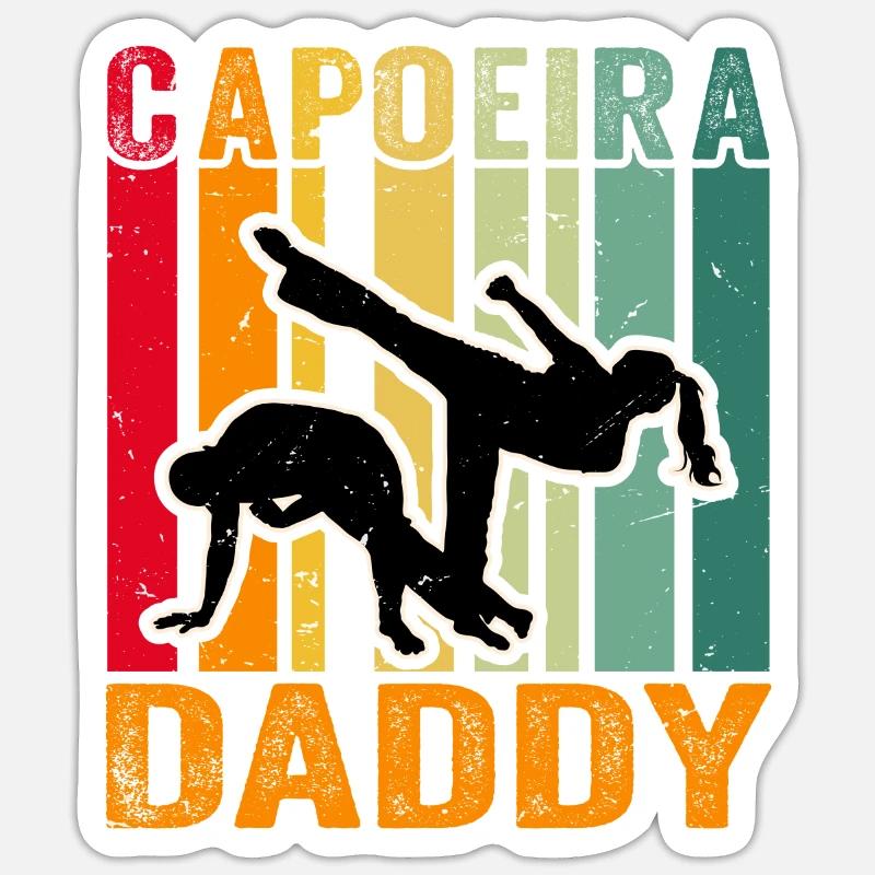 Capoeira Daddy - Sticker taille S (10 x 10 cm) - blanc mat