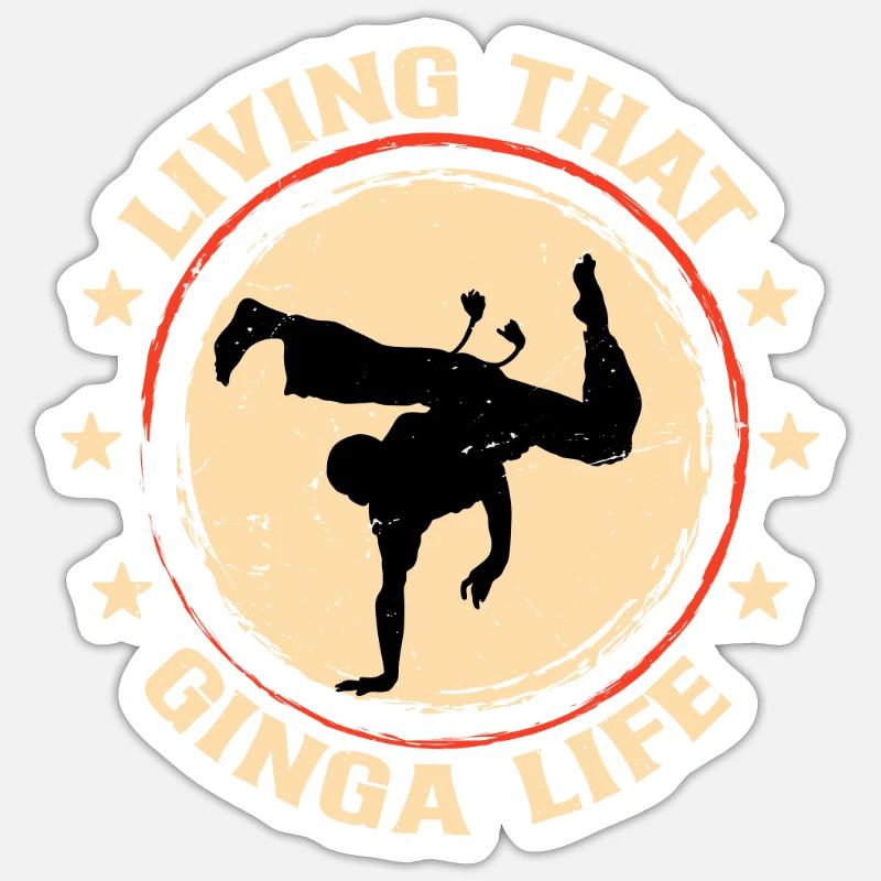 Das Ginga-Leben leben - Sticker Größe S (10 x 10 cm) - Mattweiß